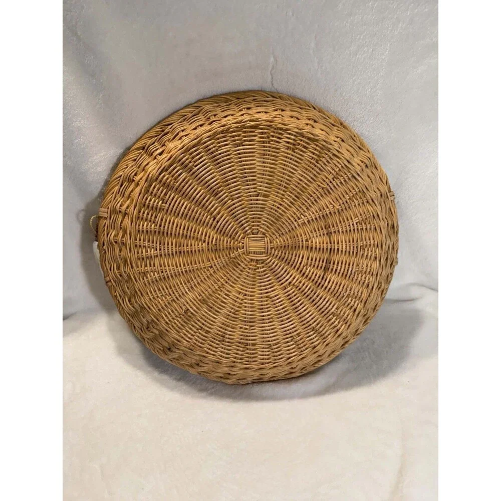 Threshold Studio McGee Round Basket 18” Handwoven Tray Dual Handles Read
